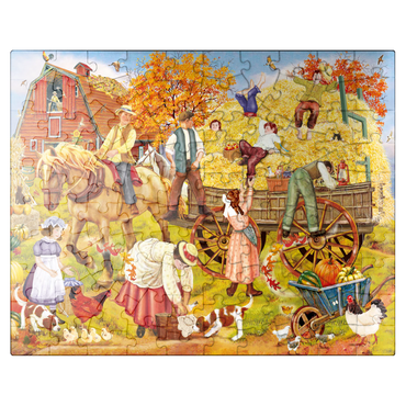 puzzleplate Hitching Up For The Hayride 100 Jigsaw Puzzle
