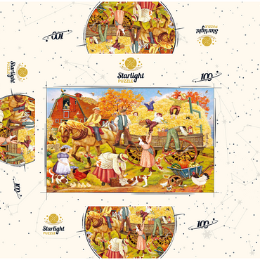 Hitching Up For The Hayride 100 Jigsaw Puzzle box 3D Modell