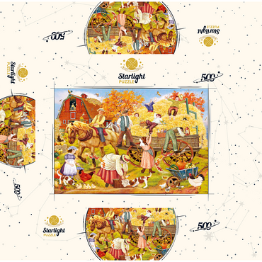 Hitching Up For The Hayride 500 Jigsaw Puzzle box 3D Modell