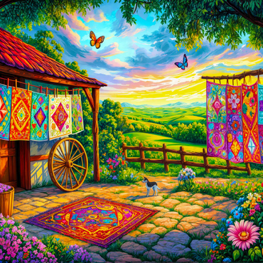 Quilts and Butterflies 100 Jigsaw Puzzle 3D Modell