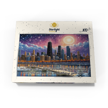 Snowy Fantasy Chicago Skyline 100 Jigsaw Puzzle box view3