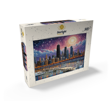 Snowy Fantasy Chicago Skyline 500 Jigsaw Puzzle box view2