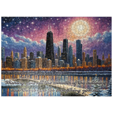 puzzleplate Snowy Fantasy Chicago Skyline 500 Jigsaw Puzzle