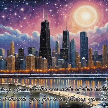 Snowy Fantasy Chicago Skyline 500 Jigsaw Puzzle 3D Modell