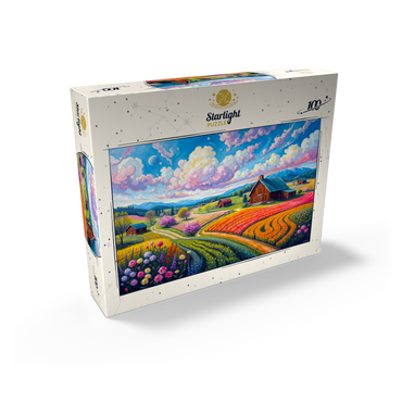 Flower Fields In The Valley 100 Jigsaw Puzzle box view2