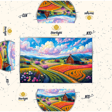 Flower Fields In The Valley 100 Jigsaw Puzzle box 3D Modell