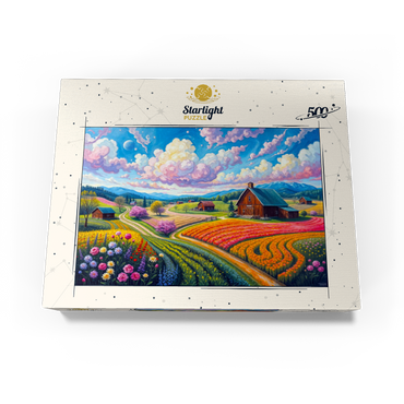 Flower Fields In The Valley 500 Jigsaw Puzzle box view3