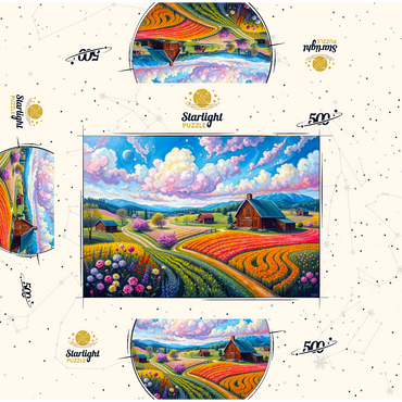 Flower Fields In The Valley 500 Jigsaw Puzzle box 3D Modell