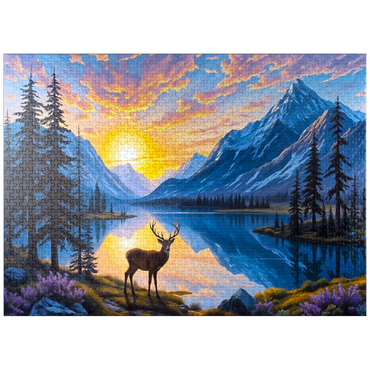 puzzleplate Deer at Sunset 1000 Jigsaw Puzzle