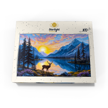 Deer at Sunset 100 Jigsaw Puzzle box view3