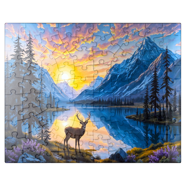 puzzleplate Deer at Sunset 100 Jigsaw Puzzle