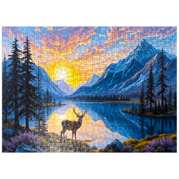 puzzleplate Deer at Sunset 500 Jigsaw Puzzle