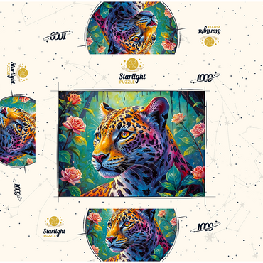 Jungle Roses Jaguar 1000 Jigsaw Puzzle box 3D Modell