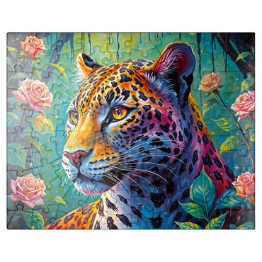 puzzleplate Jungle Roses Jaguar 100 Jigsaw Puzzle