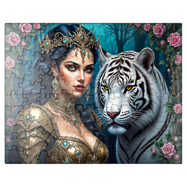 puzzleplate Warrior Queen with White Tiger 100 Jigsaw Puzzle