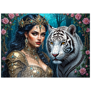 puzzleplate Warrior Queen with White Tiger 500 Jigsaw Puzzle