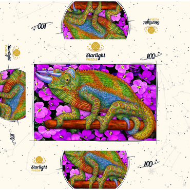 Jackson's Chameleon 100 Jigsaw Puzzle box 3D Modell