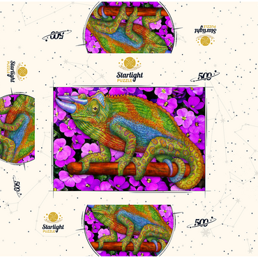 Jackson's Chameleon 500 Jigsaw Puzzle box 3D Modell