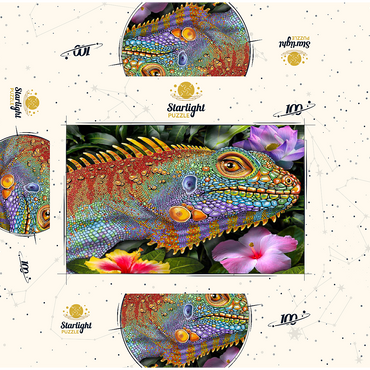 Iguana 2 100 Jigsaw Puzzle box 3D Modell