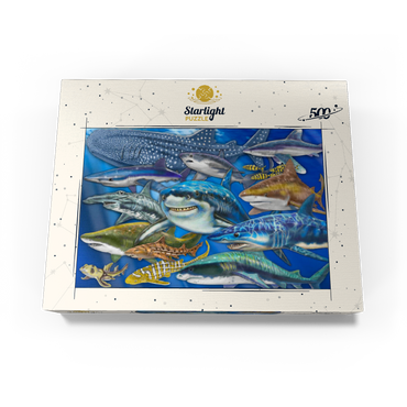 Shark Collage 500 Jigsaw Puzzle box view3