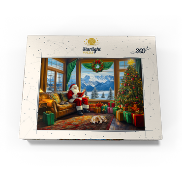 Cozy Christmas Scene with Santa and Mountain View 300 Jigsaw Puzzle box view3