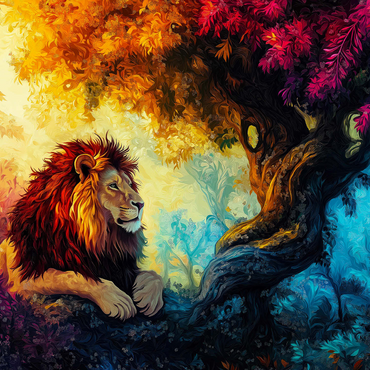 Lion Under a Jungle Tree 1000 Jigsaw Puzzle 3D Modell