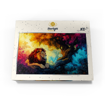 Lion Under a Jungle Tree 100 Jigsaw Puzzle box view3