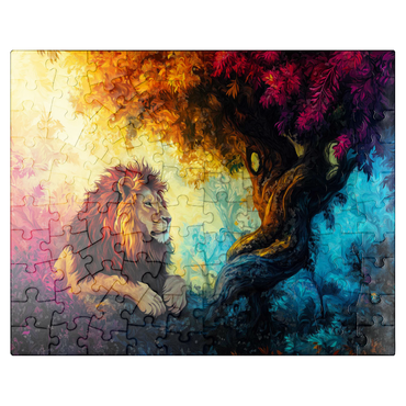 puzzleplate Lion Under a Jungle Tree 100 Jigsaw Puzzle