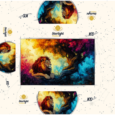 Lion Under a Jungle Tree 100 Jigsaw Puzzle box 3D Modell