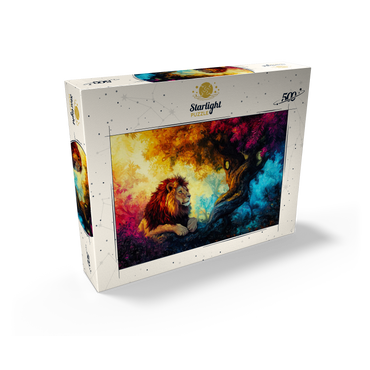 Lion Under a Jungle Tree 500 Jigsaw Puzzle box view2