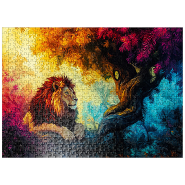 puzzleplate Lion Under a Jungle Tree 500 Jigsaw Puzzle