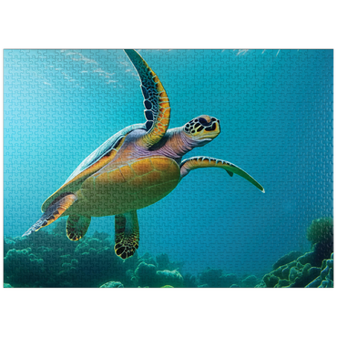 puzzleplate Sea Life Photography: Sea Turtle 1000 Jigsaw Puzzle