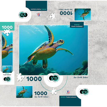 Sea Life Photography: Sea Turtle 1000 Jigsaw Puzzle box 3D Modell