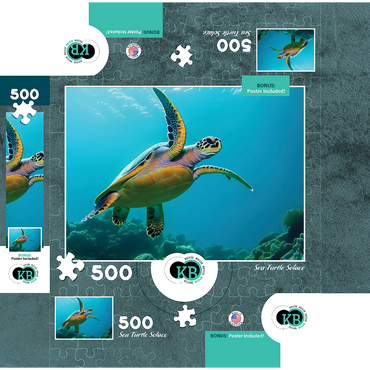 Sea Life Photography: Sea Turtle 500 Jigsaw Puzzle box 3D Modell
