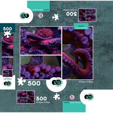 Sea Life Photography: Octopus Collage 500 Jigsaw Puzzle box 3D Modell