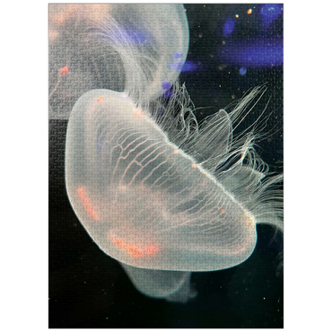 puzzleplate Sea Life Photography: Deep Blue Jellyfish Wanderer 1000 Jigsaw Puzzle
