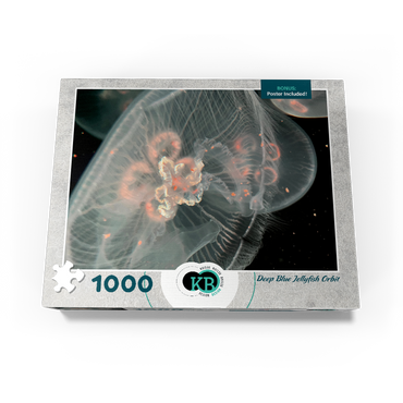 Sea Life Photography: Deep Blue Jellyfish Orbit 1000 Jigsaw Puzzle box view3