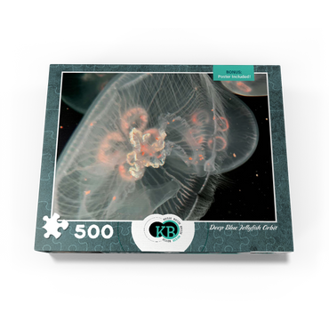Sea Life Photography: Deep Blue Jellyfish Orbit 500 Jigsaw Puzzle box view3