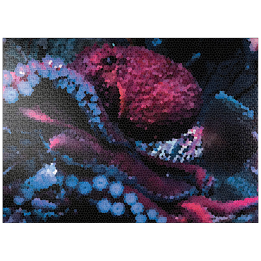 puzzleplate Stained Glass Abstract: Octopus Ocean Serenity 1000 Jigsaw Puzzle