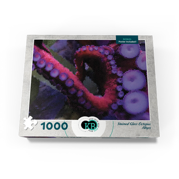 Stained Glass Abstract: Ocean Octopus Abyss 1000 Jigsaw Puzzle box view3