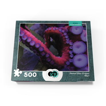 Stained Glass Abstract: Ocean Octopus Abyss 500 Jigsaw Puzzle box view3