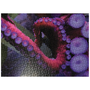puzzleplate Stained Glass Abstract: Ocean Octopus Abyss 500 Jigsaw Puzzle