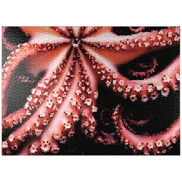 puzzleplate Stained Glass Abstract: Ocean Octopus Transformation 1000 Jigsaw Puzzle
