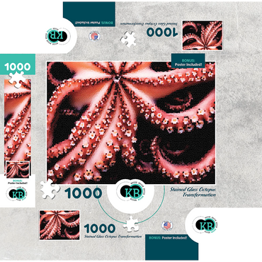 Stained Glass Abstract: Ocean Octopus Transformation 1000 Jigsaw Puzzle box 3D Modell