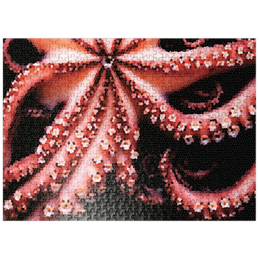 puzzleplate Stained Glass Abstract: Ocean Octopus Transformation 500 Jigsaw Puzzle