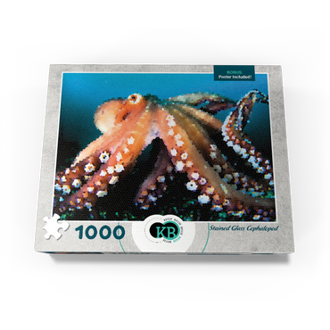 Stained Glass Abstract: Ocean Octopus Cephalopod 1000 Jigsaw Puzzle box view3