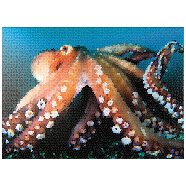 puzzleplate Stained Glass Abstract: Ocean Octopus Cephalopod 1000 Jigsaw Puzzle