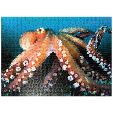 puzzleplate Stained Glass Abstract: Ocean Octopus Cephalopod 500 Jigsaw Puzzle