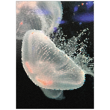 puzzleplate Stained Glass Abstract: Ocean Jellyfish 1000 Jigsaw Puzzle