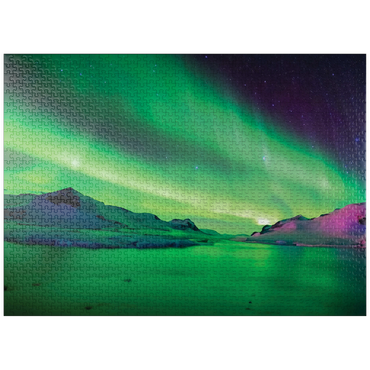 puzzleplate Nature Photography: Northern Lights Winters Night Show 1000 Jigsaw Puzzle